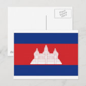 Nationale vlag Cambodja Briefkaart (Voorkant / Achterkant)