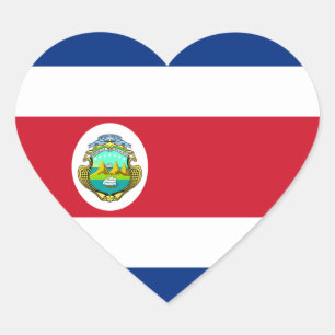 Nationale vlag Costa Rica - Costa Rica Hart Sticker
