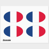 Nationale vlag Frankrijk Ovale Sticker (Vel)