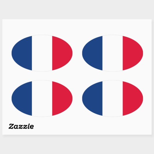 Nationale vlag Frankrijk Ovale Sticker (Vel)