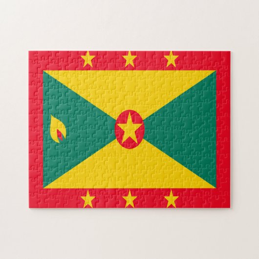Nationale vlag Grenada Caraïben. Legpuzzel (Horizontaal)