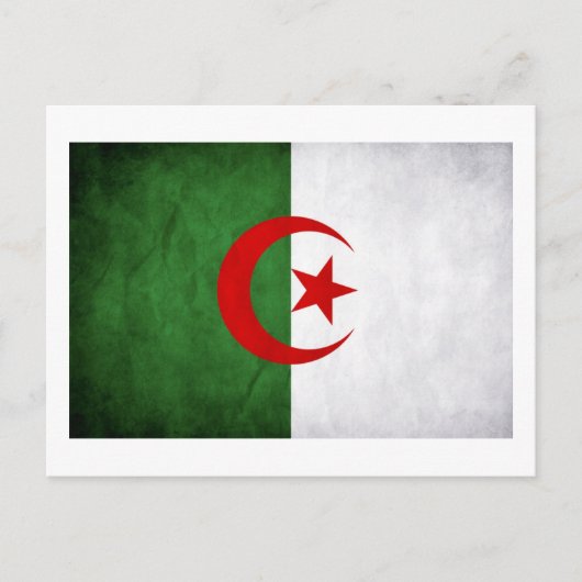 Nationale vlag Grunge Algerije Briefkaart (Voorkant)