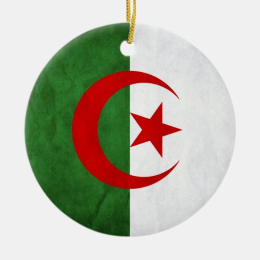 Nationale vlag Grunge Algerije Keramisch Ornament (Voorkant)