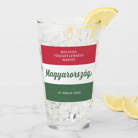 Nationale vlag Hongarije Onafhankelijkheidsdag Glas (Achterkant ijs)