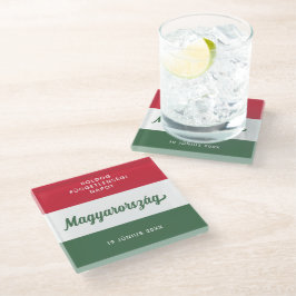 Nationale vlag Hongarije Onafhankelijkheidsdag Glazen Onderzetter