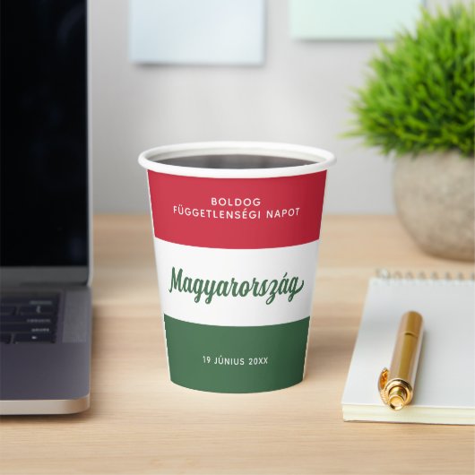 Nationale vlag Hongarije Onafhankelijkheidsdag Papieren Bekers (Insitu)