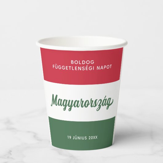 Nationale vlag Hongarije Onafhankelijkheidsdag Papieren Bekers (Achterkant)