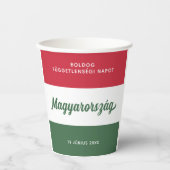 Nationale vlag Hongarije Onafhankelijkheidsdag Papieren Bekers (Voorkant)