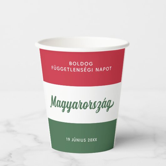 Nationale vlag Hongarije Onafhankelijkheidsdag Papieren Bekers (Voorkant)