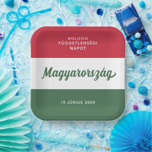 Nationale vlag Hongarije Onafhankelijkheidsdag Papieren Bordje (Feest)