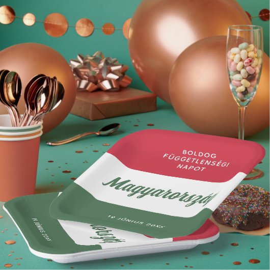 Nationale vlag Hongarije Onafhankelijkheidsdag Papieren Bordje (Multi)