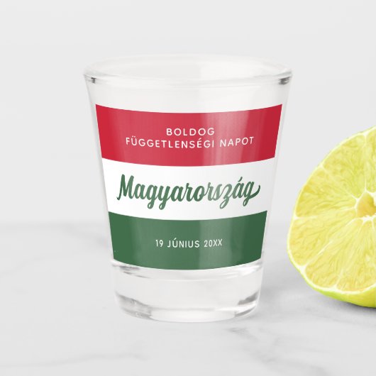 Nationale vlag Hongarije Onafhankelijkheidsdag Shot Glas (Voorkant)