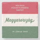Nationale vlag Hongarije Onafhankelijkheidsdag Stenen Onderzetter (Voorkant)