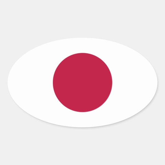 Nationale vlag Japan Ovale Sticker (Voorkant)