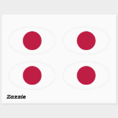Nationale vlag Japan Ovale Sticker (Vel)