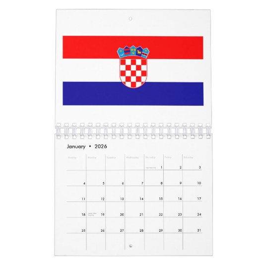 Nationale vlag Kroatië Kalender (Jan 2026)