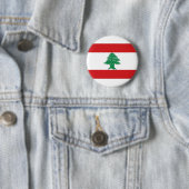 Nationale vlag Libanon Ronde Button 5,7 Cm (In situ)