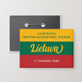 Nationale vlag Litouwen Onafhankelijkheidsdag Button (Voorkant / Achterkant)