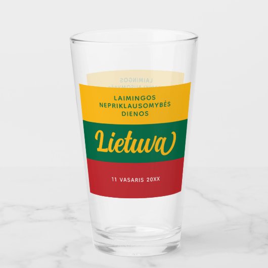 Nationale vlag Litouwen Onafhankelijkheidsdag Glas (Voorkant)
