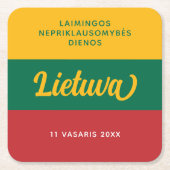Nationale vlag Litouwen Onafhankelijkheidsdag Kartonnen Onderzetters (Voorkant)