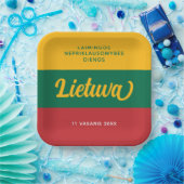 Nationale vlag Litouwen Onafhankelijkheidsdag Papieren Bordje (Feest)