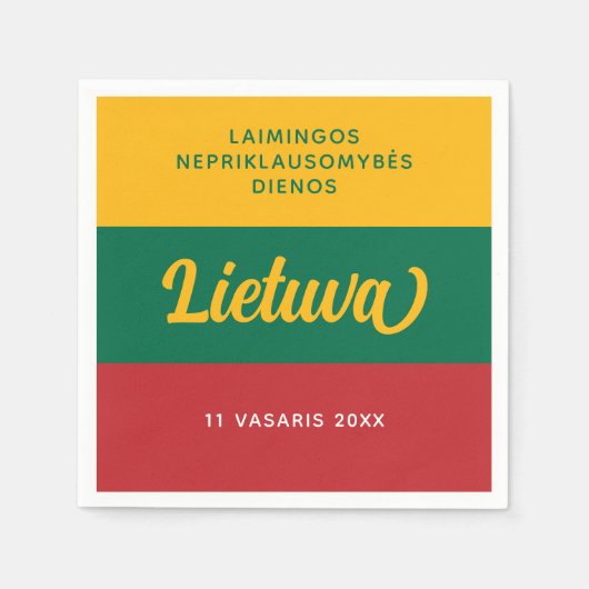 Nationale vlag Litouwen Onafhankelijkheidsdag Servet (Voorkant)