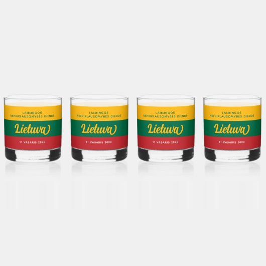 Nationale vlag Litouwen Onafhankelijkheidsdag Whisky Glas (Voorkant)