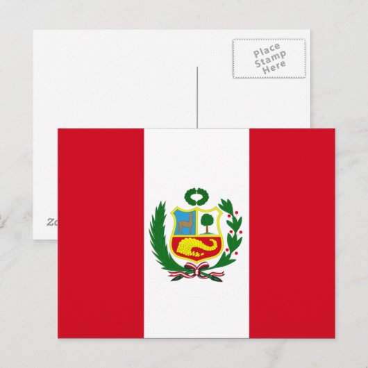 Nationale vlag Peru Briefkaart (Voorkant / Achterkant)