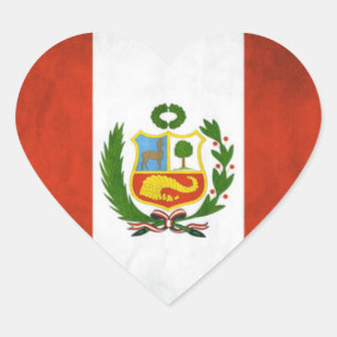 Nationale vlag Peru Hart Sticker