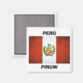 Nationale vlag Peru Magneet (Voorkant / Achterkant)