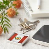 Nationale vlag Peru Sleutelhanger (Zijkant)