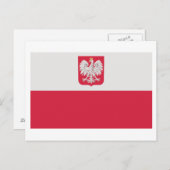 Nationale vlag Polen Briefkaart (Voorkant / Achterkant)