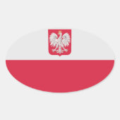 Nationale vlag Polen Ovale Sticker (Voorkant)