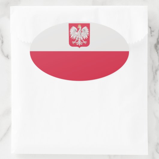 Nationale vlag Polen Ovale Sticker (Tas)