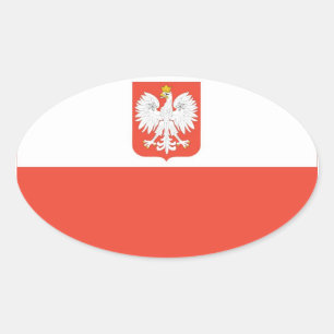 Nationale vlag Polen Ovale Sticker