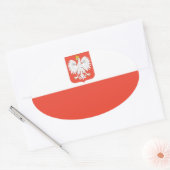 Nationale vlag Polen Ovale Sticker (Envelop)