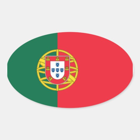 Nationale vlag Portugal Ovale Sticker (Voorkant)