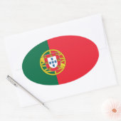 Nationale vlag Portugal Ovale Sticker (Envelop)