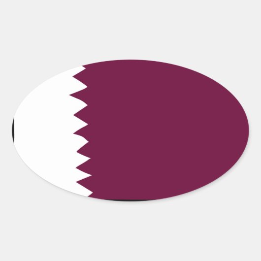 Nationale vlag Qatar Ovale Sticker (Voorkant)