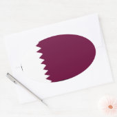 Nationale vlag Qatar Ovale Sticker (Envelop)