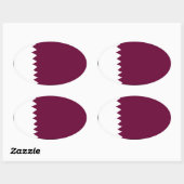 Nationale vlag Qatar Ovale Sticker (Vel)