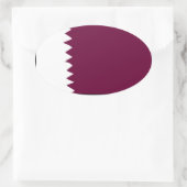 Nationale vlag Qatar Ovale Sticker (Tas)