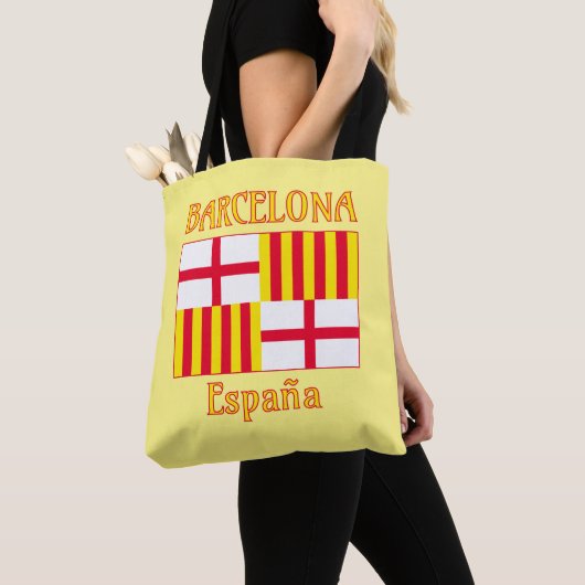 Nationale Vlag Rood Wit Geel Barcelona Patriottisc Tote Bag (Dichtbij)