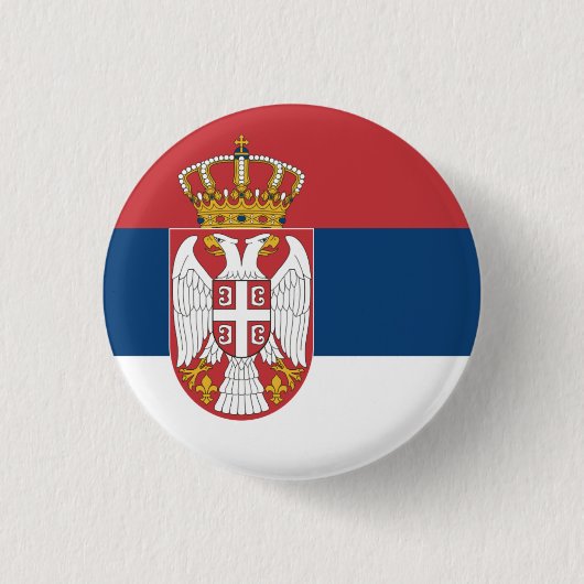 Nationale vlag Servië Ronde Button 3,2 Cm (Voorkant)
