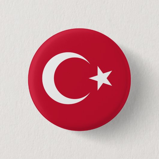 Nationale vlag Turkije Ronde Button 3,2 Cm (Voorkant)