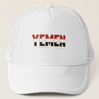 Nationale Vlag Typografie Trucker Hoed van Jemen Pet
