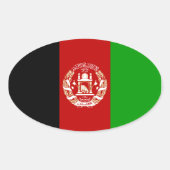 Nationale vlag van Afghanistan Ovale Sticker (Voorkant)
