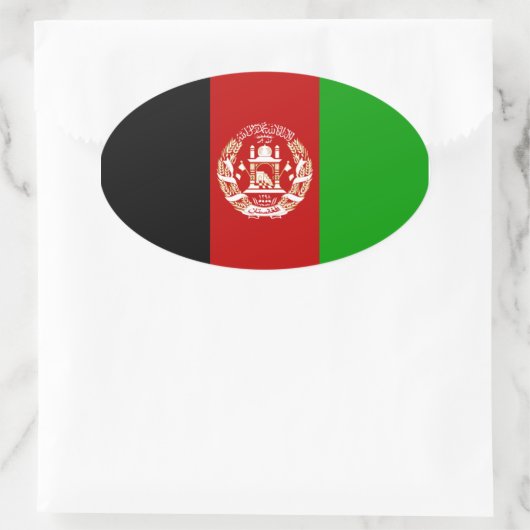 Nationale vlag van Afghanistan Ovale Sticker (Tas)