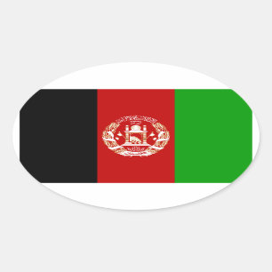 Nationale vlag van Afghanistan Ovale Sticker