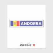 Nationale vlag van Andorra Sticker (Vel)